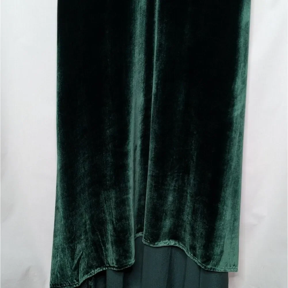 Reformation Rimini Velvet Dress Forest Dark Green Gown Maxi - Picture 6 of 10